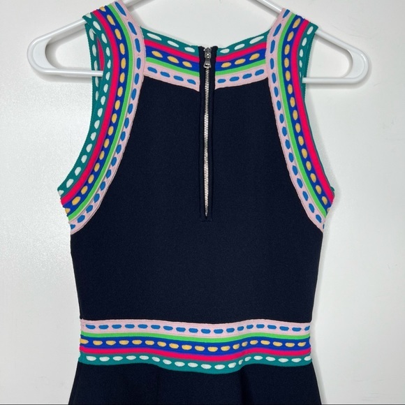 Milly Woven Trim Scoop Flare Dress Women’s Size Small - Picture 8 of 10